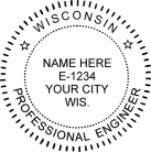 Wisconsin Professional Engineer Seal Trodat Stamp